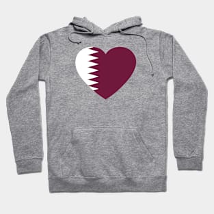 I Love Qatar // Heart-Shaped Qatari Flag Hoodie